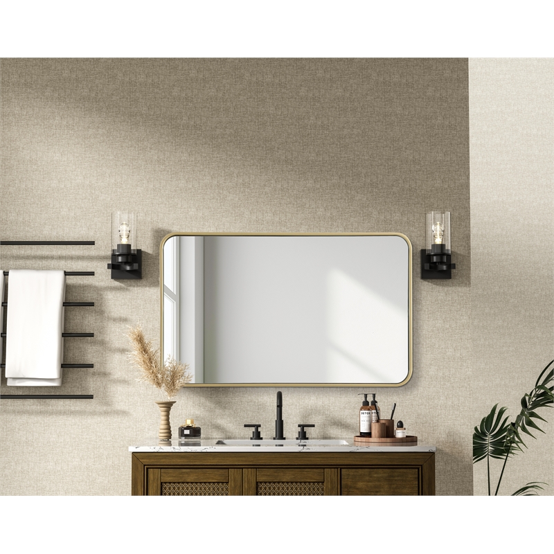 Elegant Decor Contour Metal Rectangle Mirror 22X36