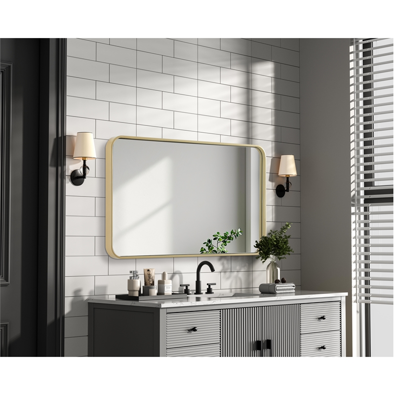 Elegant Decor Contour Metal Rectangle Mirror 22X36