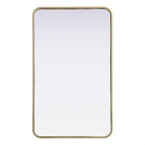 Elegant Decor Contour Metal Rectangle Mirror 22X36&quot Brass