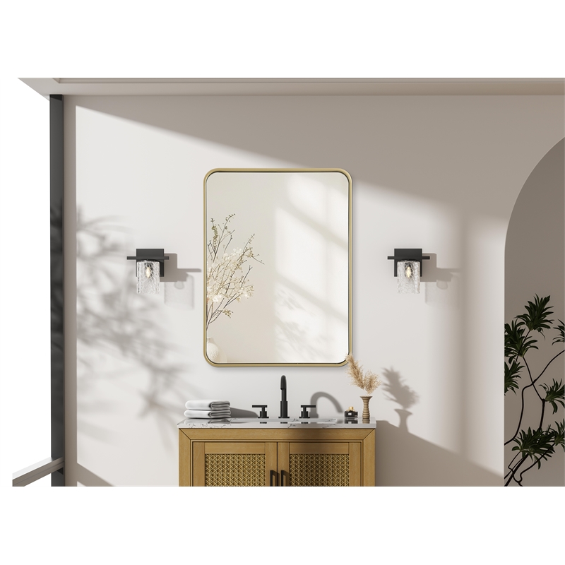 Elegant Decor Contour Metal Rectangle Mirror 24X32