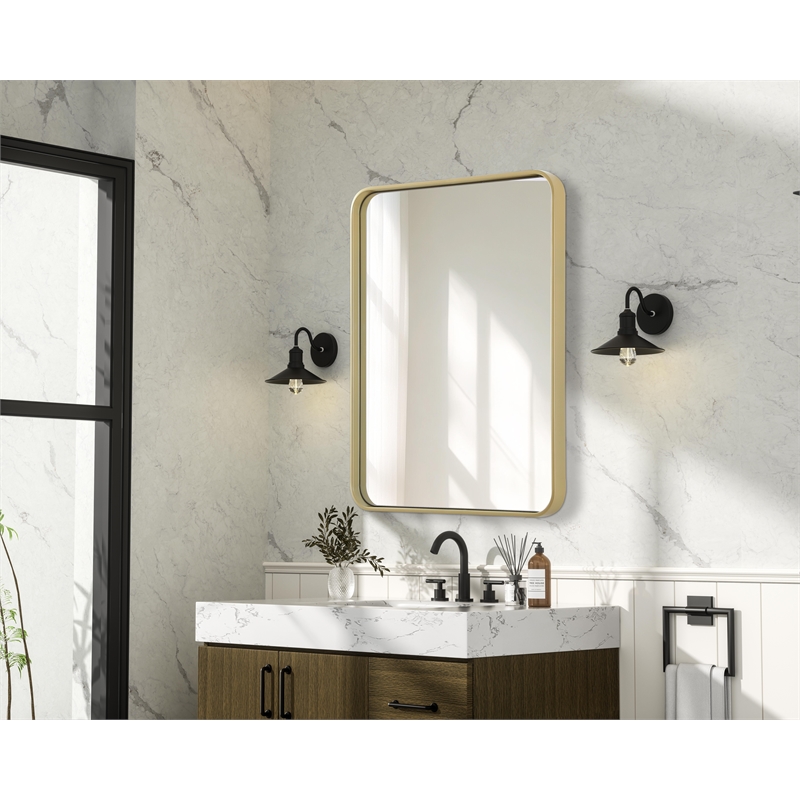 Elegant Decor Contour Metal Rectangle Mirror 24X32