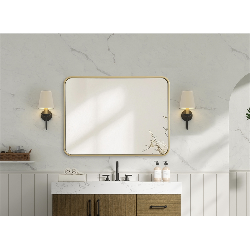 Elegant Decor Contour Metal Rectangle Mirror 24X32