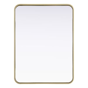 Elegant Decor Contour Metal Rectangle Mirror 24X32&quot Brass