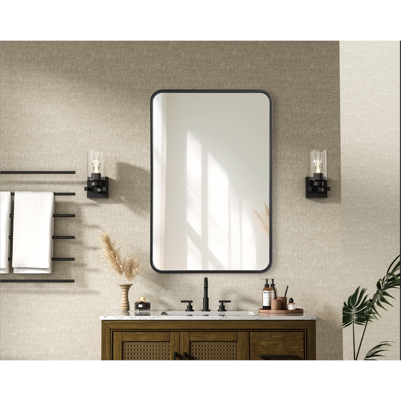 Elegant Decor Contour Metal Rectangle Mirror 24X36