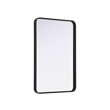 Elegant Decor Contour Metal Rectangle Mirror 24X36