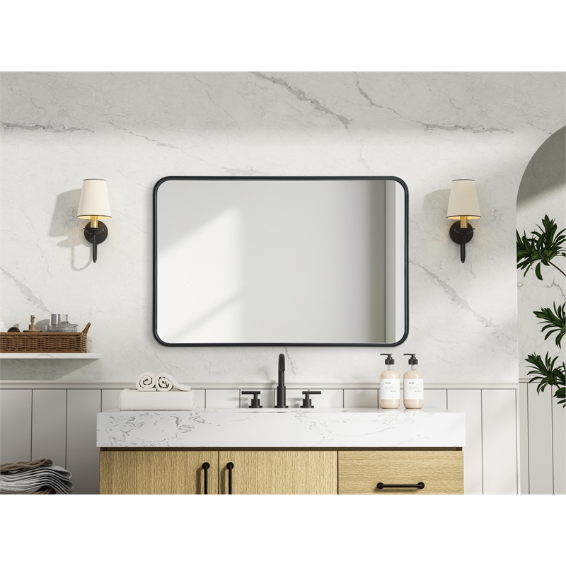 Elegant Decor Contour Metal Rectangle Mirror 24X36