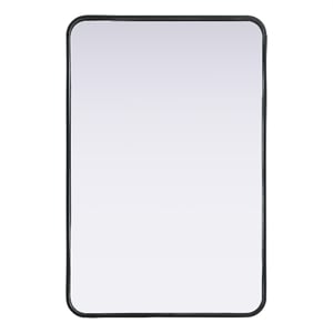 Elegant Decor Contour Metal Rectangle Mirror 24X36&quot Black