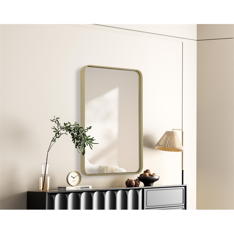 Elegant Decor Contour Metal Rectangle Mirror 24X36