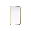 Elegant Decor Contour Metal Rectangle Mirror 24X36