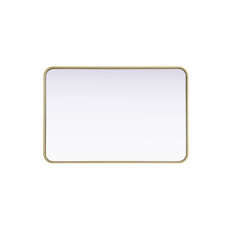 Elegant Decor Contour Metal Rectangle Mirror 24X36