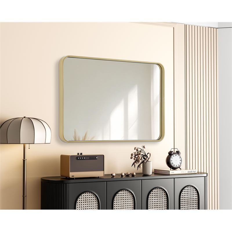 Elegant Decor Contour Metal Rectangle Mirror 24X36