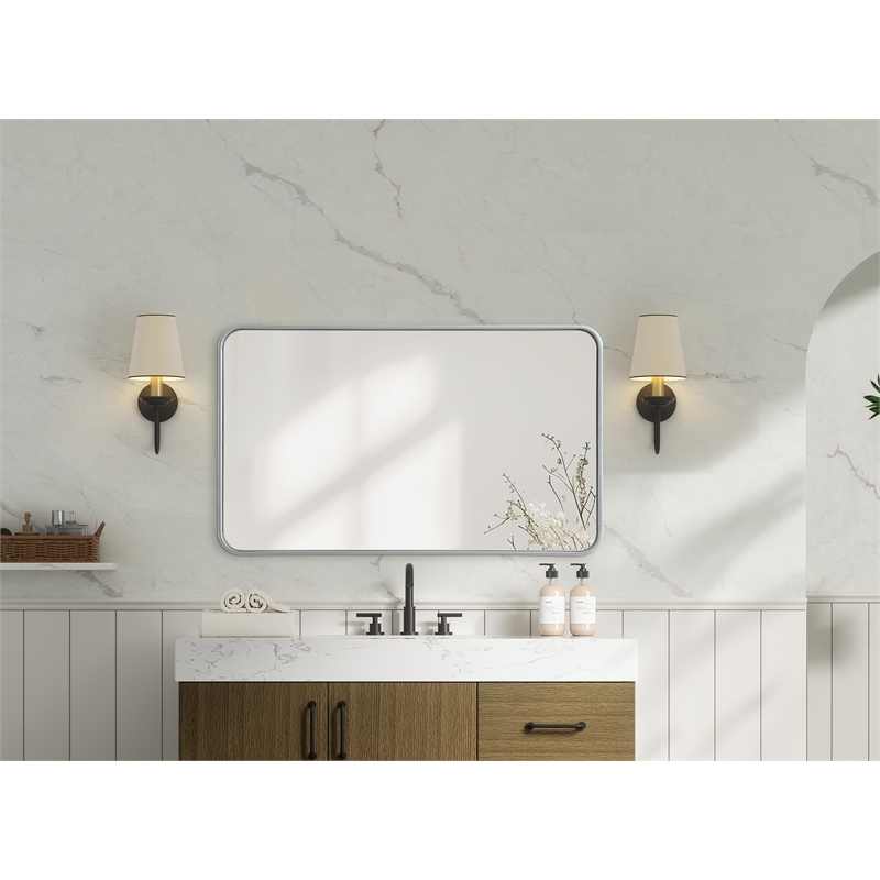 Elegant Decor Contour Metal Rectangle Mirror 24X40