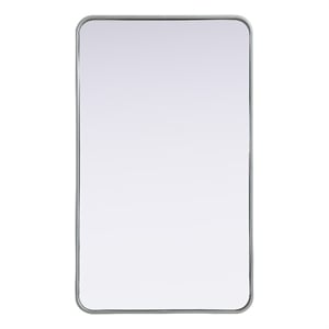 Elegant Decor Contour Metal Rectangle Mirror 24X40&quot Silver
