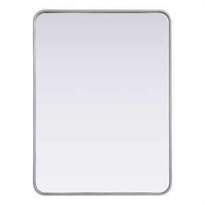 Elegant Decor Contour Metal Rectangle Mirror 27X36&quot Silver