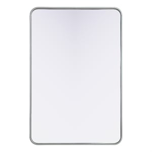 Elegant Decor Contour Metal Rectangle Mirror 27X40&quot Silver