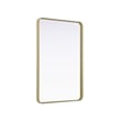 Elegant Decor Contour Metal Rectangle Mirror 28X42 In Brass