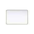Elegant Decor Contour Metal Rectangle Mirror 28X42 In Brass