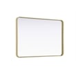 Elegant Decor Contour Metal Rectangle Mirror 28X42 In Brass