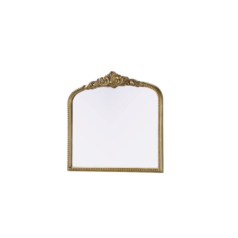Elegant Decor Naomi Vintage Resin Mirror 33X30 in Antique Brass
