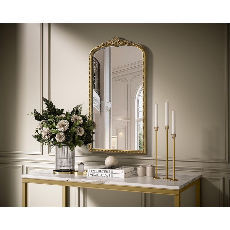 Elegant Decor Naomi Vintage Resin Mirror 24X42 in Antique Brass