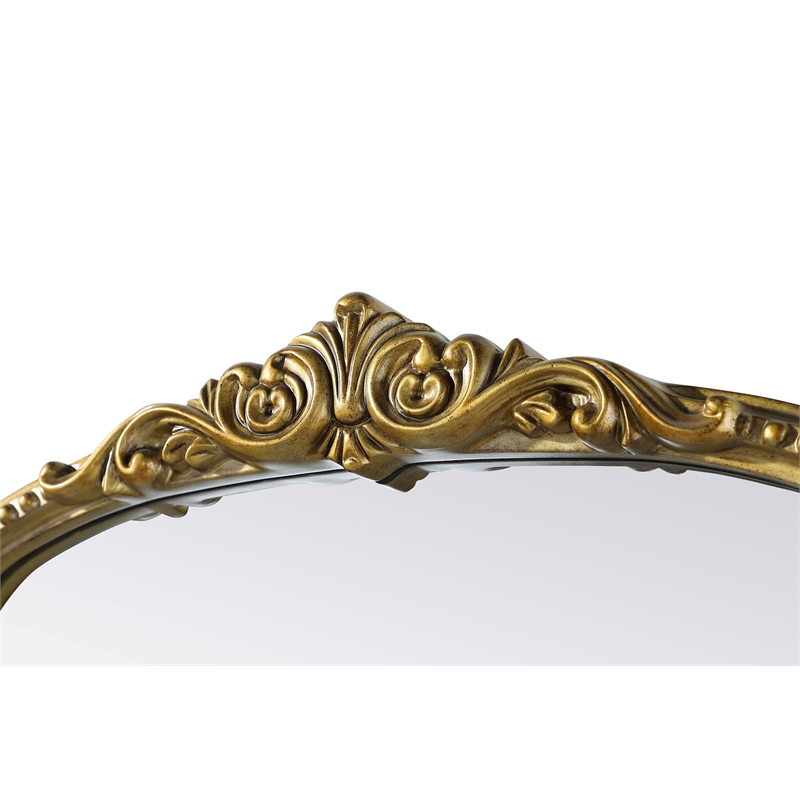 Elegant Decor Naomi Vintage Resin Mirror 24X42 in Antique Brass