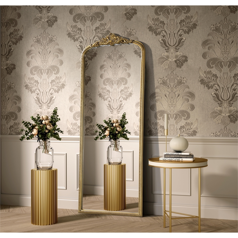 Elegant Decor Naomi Vintage Resin Mirror 30X72 in Antique Brass