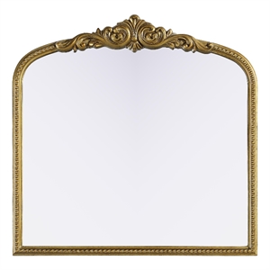 Elegant Decor Naomi Vintage Resin Mirror 36X36 in Antique Brass