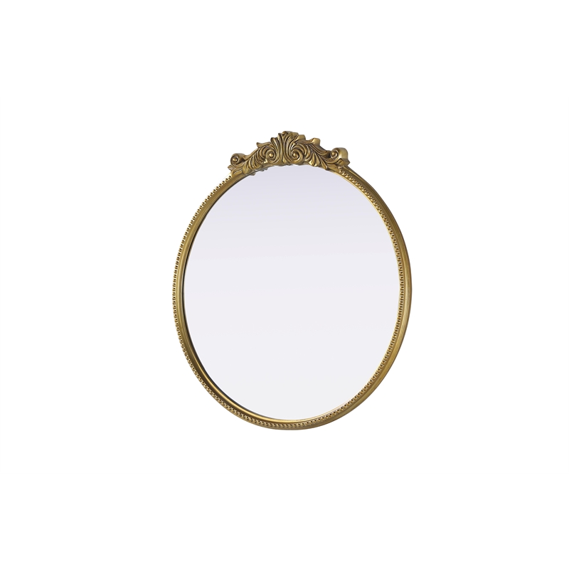 Elegant Decor Naomi Vintage Resin Mirror 36X38 in Antique Brass