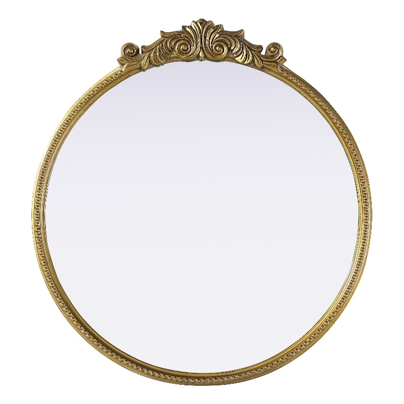 Elegant Decor Naomi Vintage Resin Mirror 36X38 in Antique Brass
