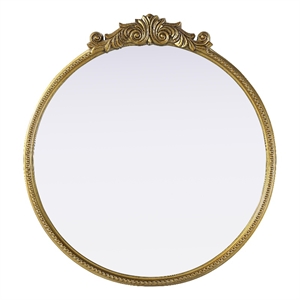Elegant Decor Naomi Vintage Resin Mirror 36X38 in Antique Brass