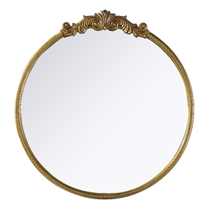 Elegant Decor Naomi Vintage Resin Mirror 42X45 in Antique Brass
