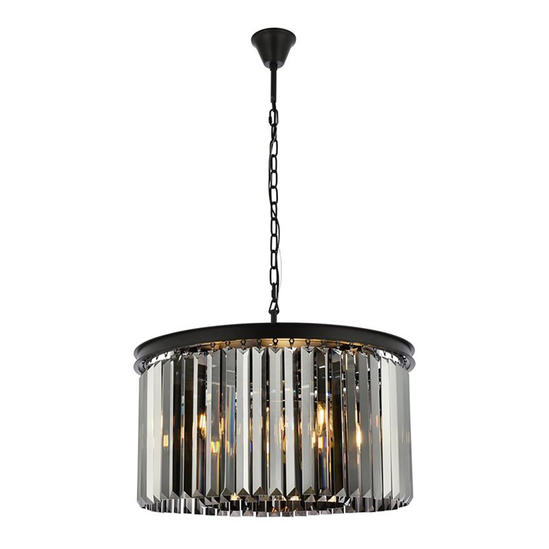 Urban Classic Sydney 8-Light Metal Royal Cut Chandelier in Matte Black Finish