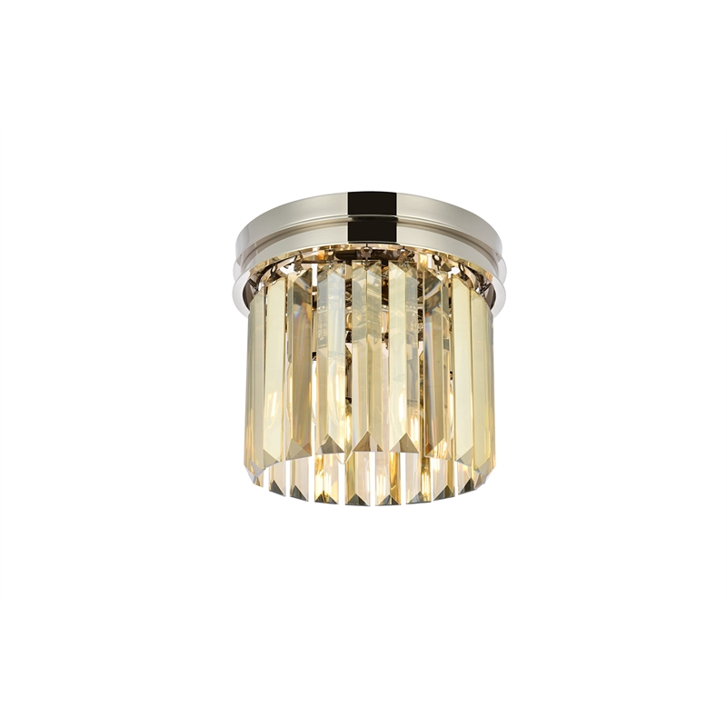 Urban Classic Sydney 3-Light Metal Royal Cut Flush Mount in Nickel Finish