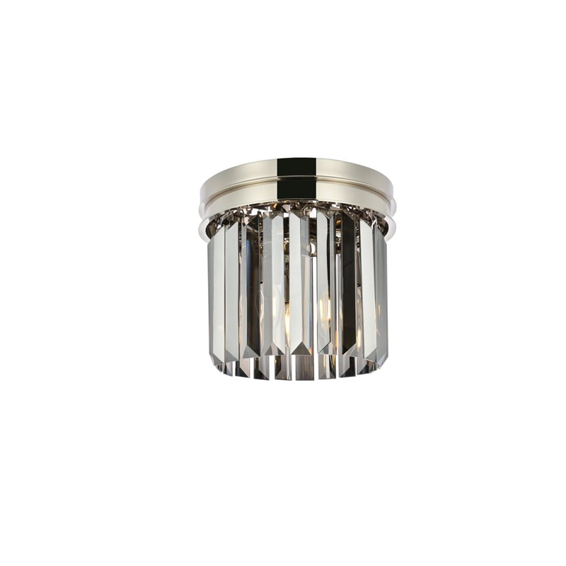 Urban Classic Sydney 3-Light Metal Royal Cut Flush Mount in Polished Nickel
