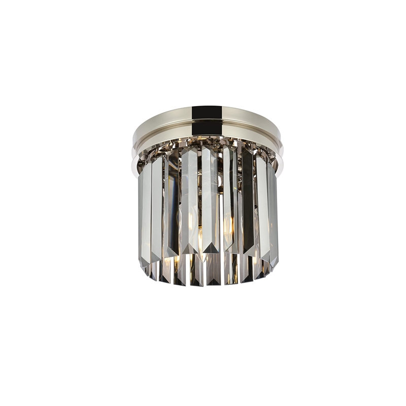 Urban Classic Sydney 3-Light Metal Royal Cut Flush Mount in Polished Nickel