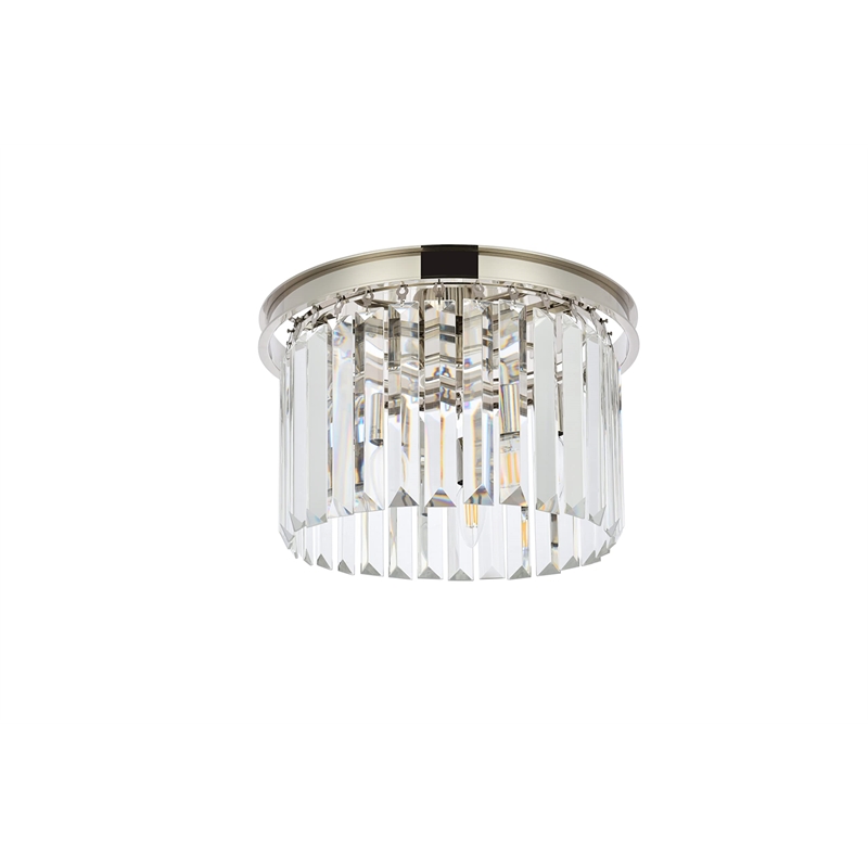 Urban Classic Sydney 3-Light Metal Royal Cut Flush Mount in Matte Black