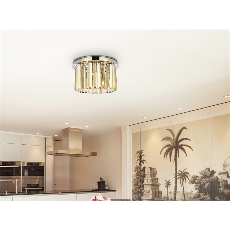Urban Classic Sydney 3-Light Metal Royal Cut Flush Mount in Matte Black