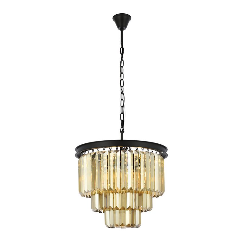 Urban Classic Sydney 9-Light Metal Royal Cut Chandelier - Black Finish