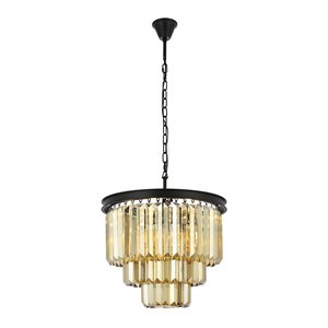 Urban Classic Sydney 9-Light Metal Royal Cut Chandelier - Black Finish