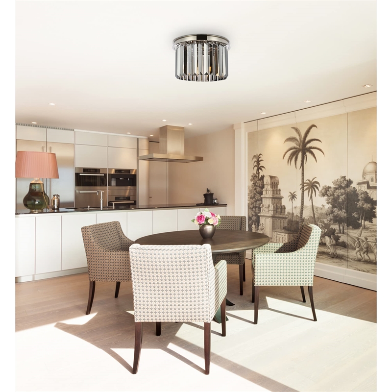 Urban Classic Sydney 3-Light Metal Royal Cut Flush Mount in Black