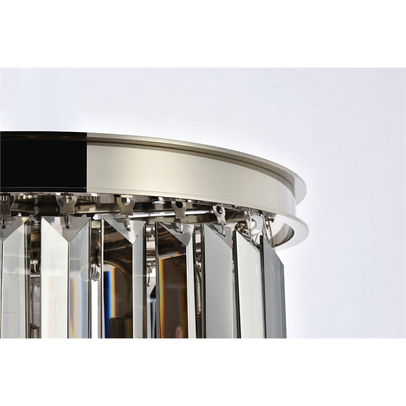 Urban Classic Sydney 3-Light Metal Royal Cut Flush Mount in Black