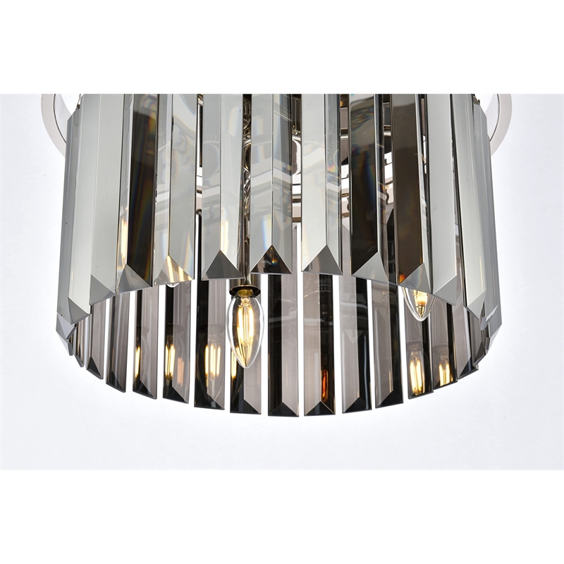 Urban Classic Sydney 3-Light Metal Royal Cut Flush Mount in Black