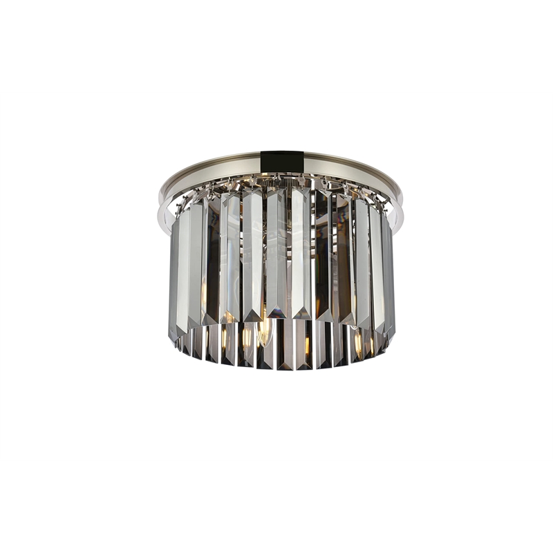 Urban Classic Sydney 3-Light Metal Royal Cut Flush Mount in Black
