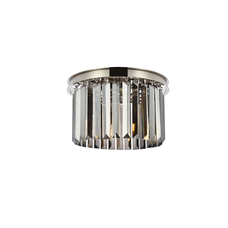Urban Classic Sydney 3-Light Metal Royal Cut Flush Mount - Nickel