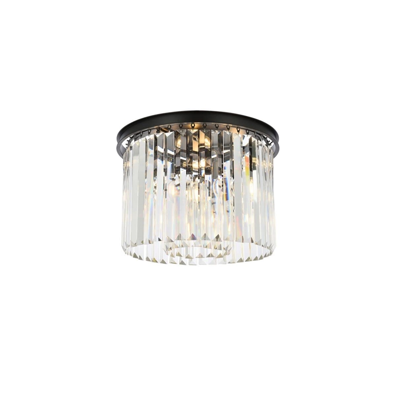 Urban Classic Sydney 6-Light Metal Royal Cut Flush Mount in Matte Black Finish