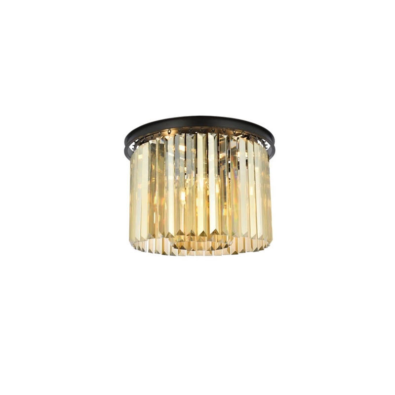 Urban Classic Sydney 6-Light Metal Royal Cut Flush Mount in Matte Black Finish