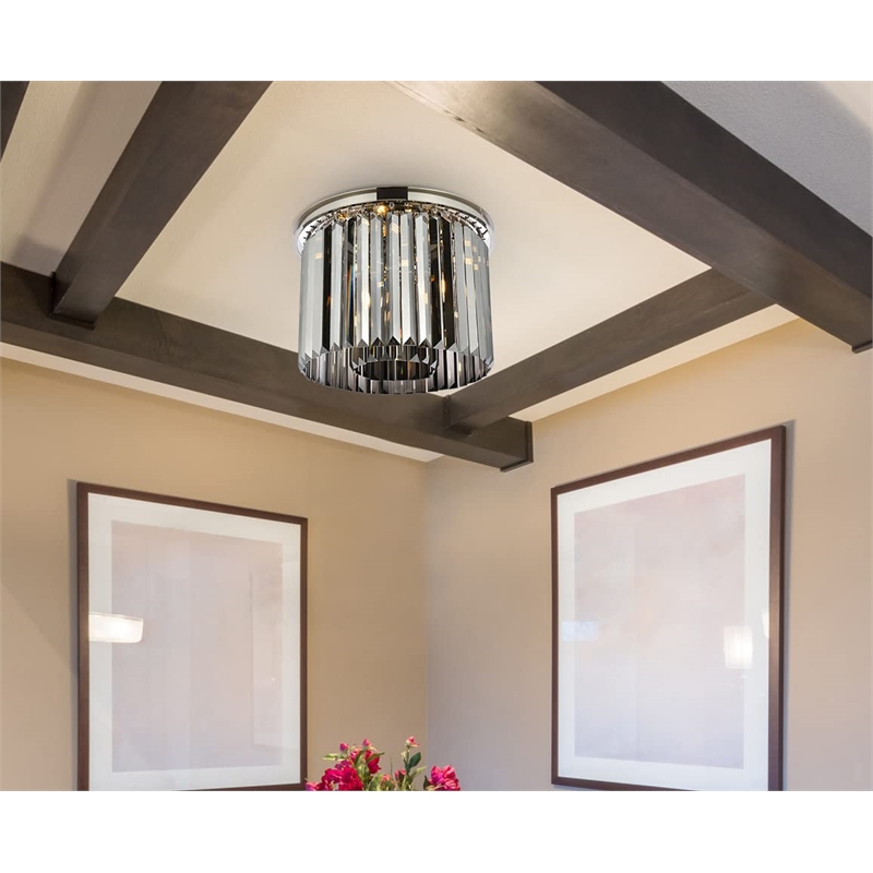 Urban Classic Sydney 6-Light Metal Royal Cut Flush Mount in Matte Black