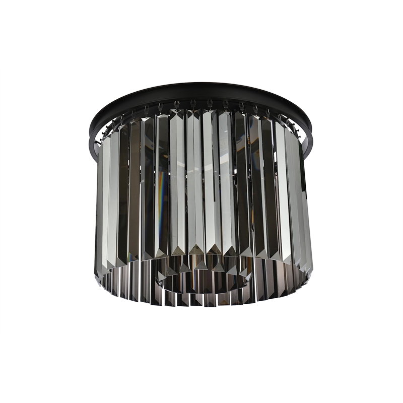 Urban Classic Sydney 6-Light Metal Royal Cut Flush Mount in Matte Black