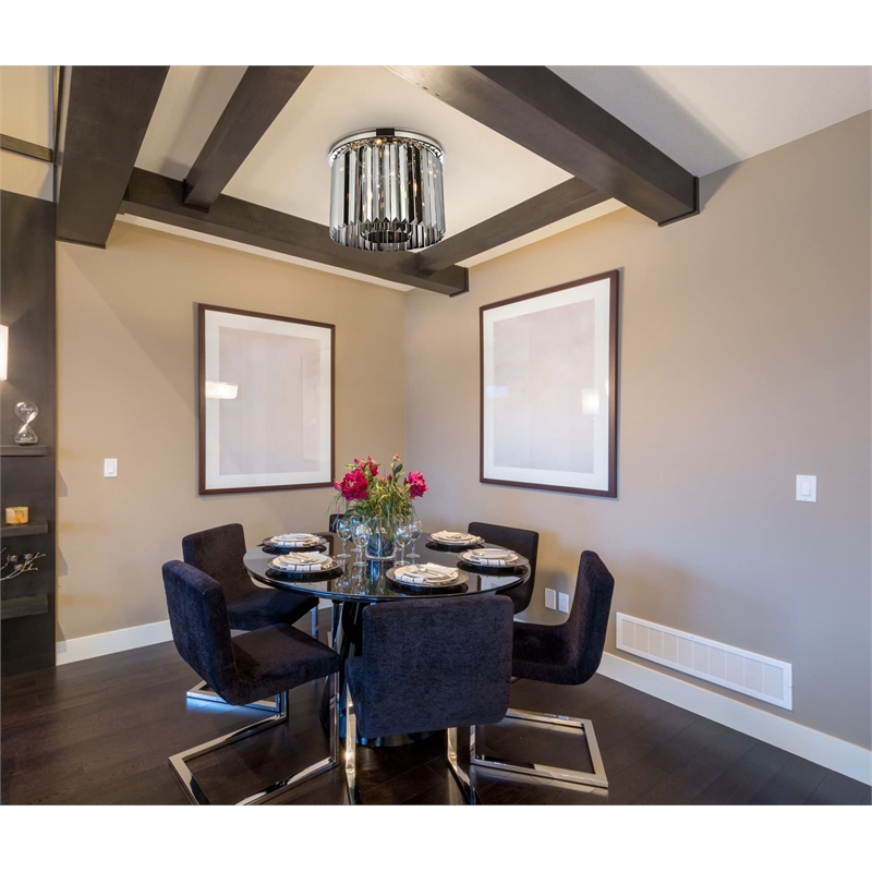 Urban Classic Sydney 6-Light Metal Royal Cut Flush Mount in Matte Black