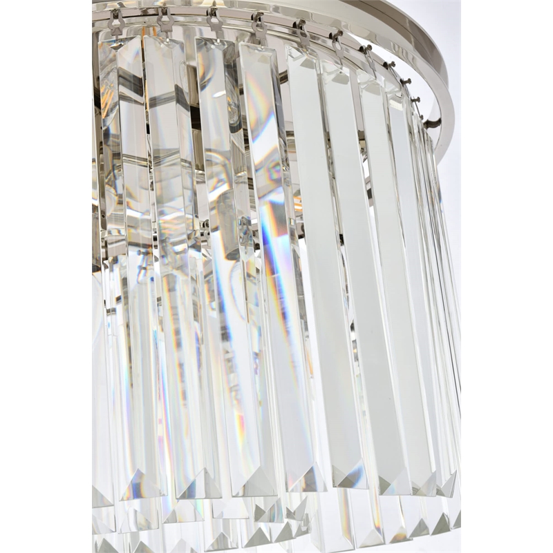 Urban Classic Sydney 6-Light Metal Royal Cut Flush Mount in Polished Nickel